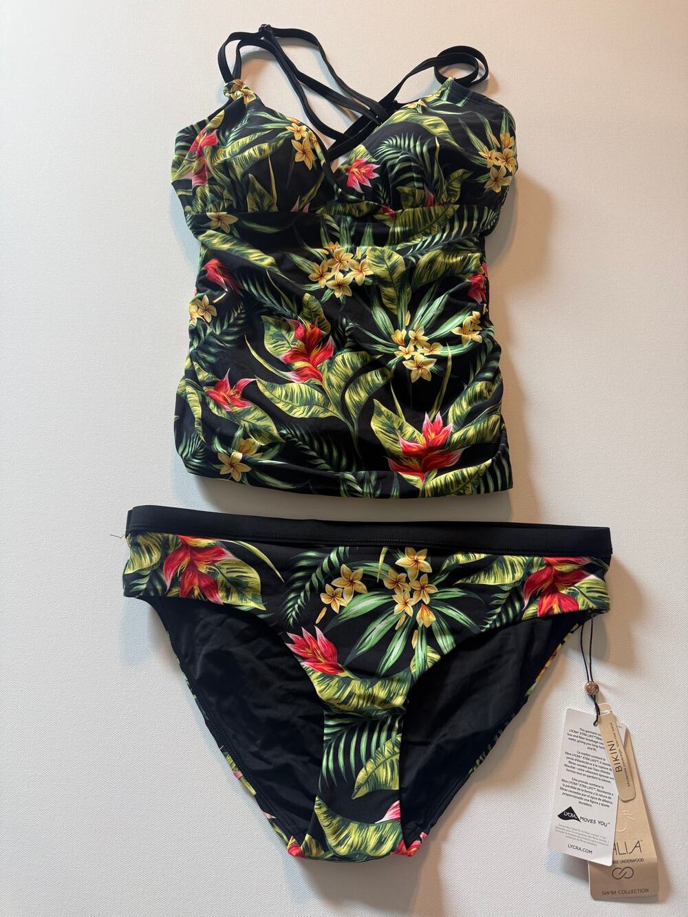 Calia Tropical Tankini Two-Piece Tankini Set Size S NWT